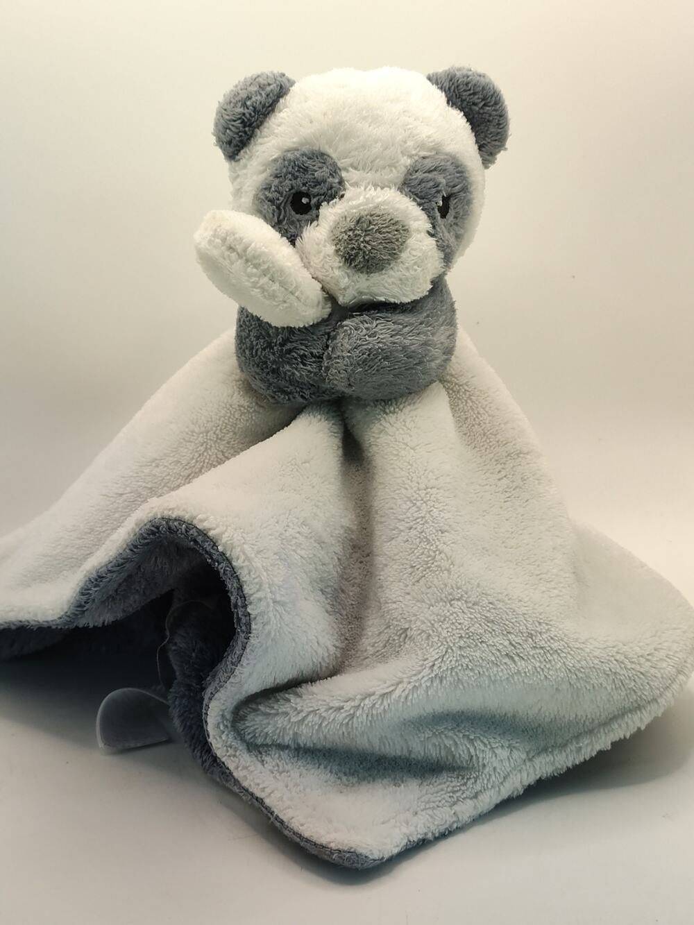 Carters Panda Bear Security Blanket Lovey Grey White Plush Baby 13 inch 2020